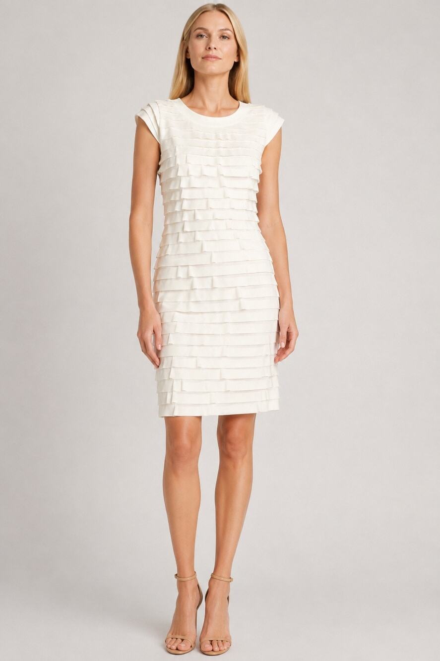 Halston Bandage Sheath Dress Ivory NWT Size 6